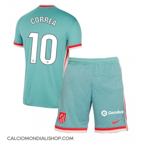 Maglie da calcio Atletico Madrid Angel Correa #10 Seconda Maglia Bambino 2024-25 Manica Corta (+ Pantaloni corti)